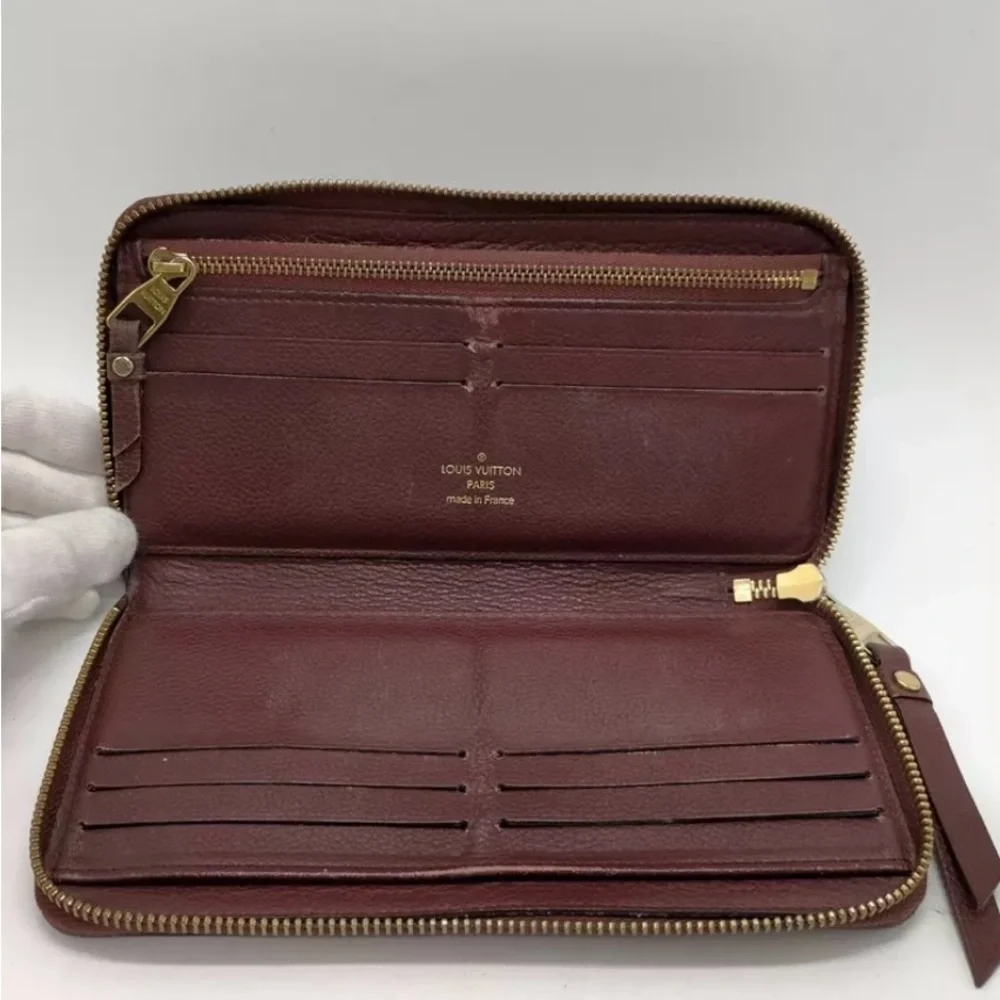 Louis Vuitton Empreinte Zippy Wallet Burgundy Monogram Leather Zip Around Clutch - Picture 4 of 17